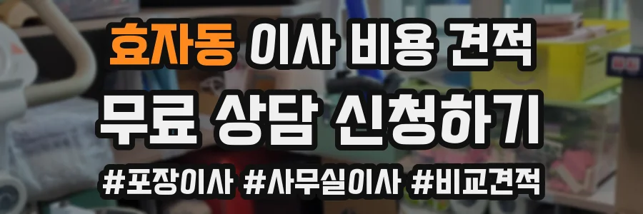 효자동 이사 비용 견적