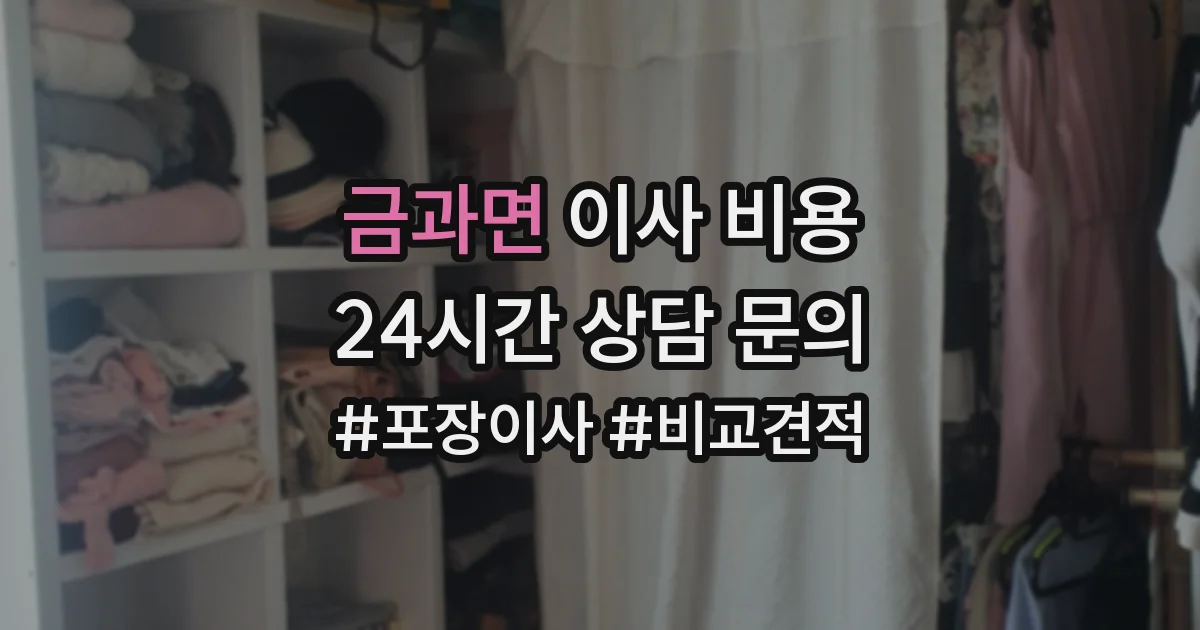 금과면 이사 비용