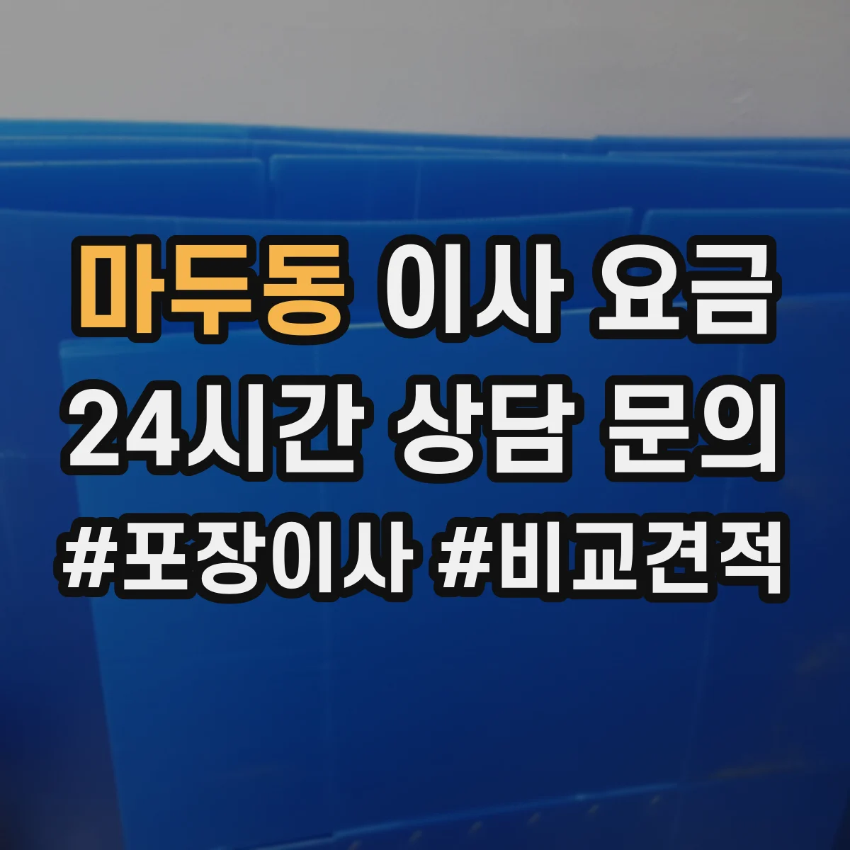 마두동 이사 요금
