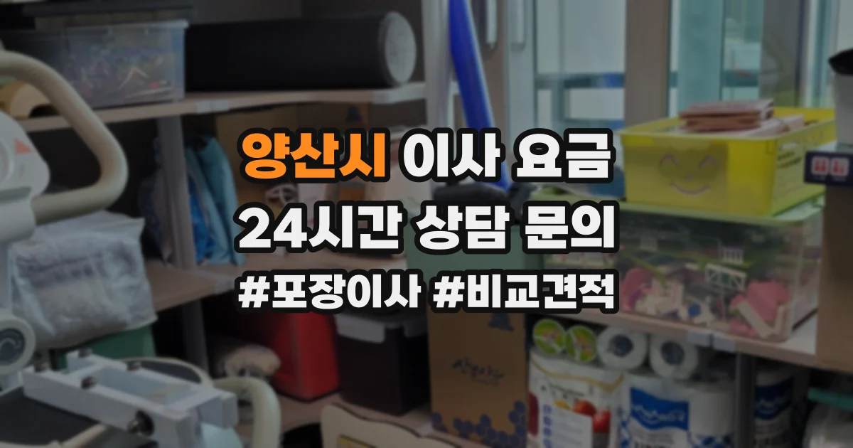 양산시 이사 요금