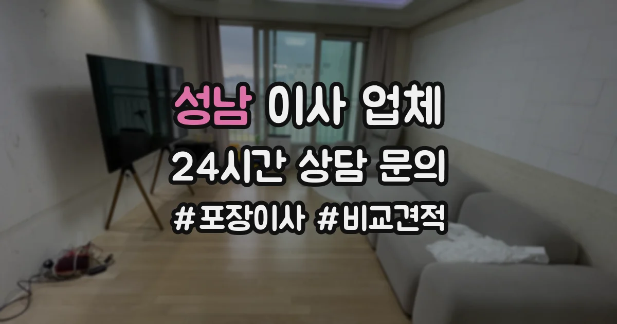 성남 이사 업체