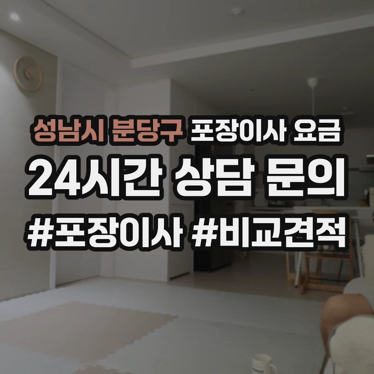 성남시 분당구 포장이사 요금