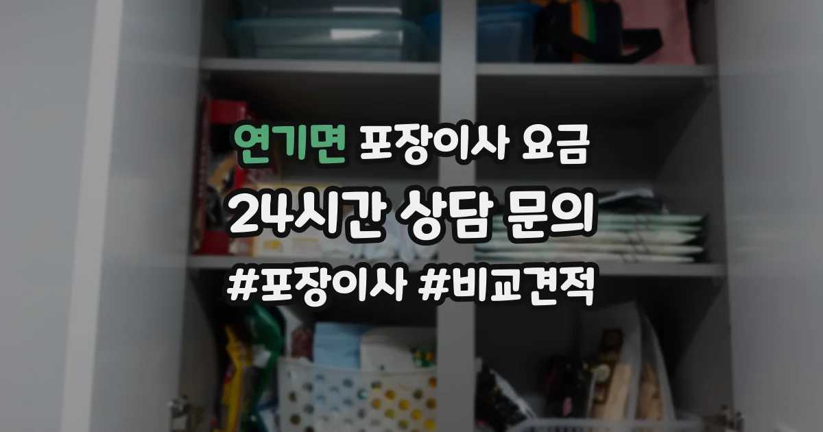 연기면 포장이사 요금