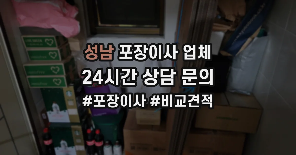 성남 포장이사 업체