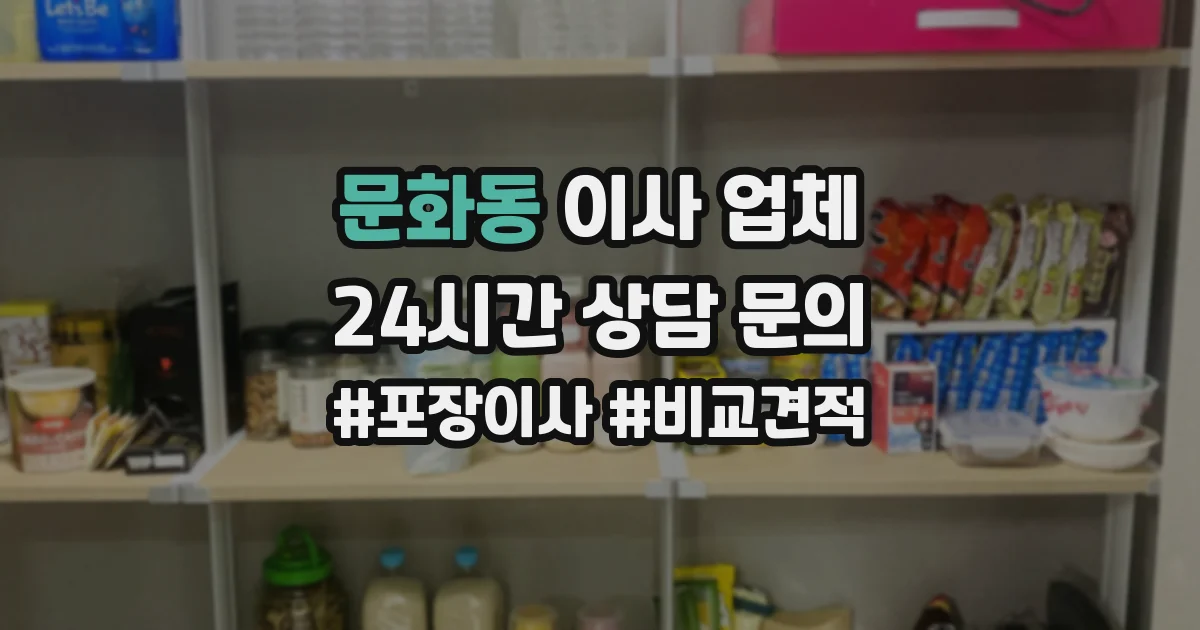 문화동 이사 업체
