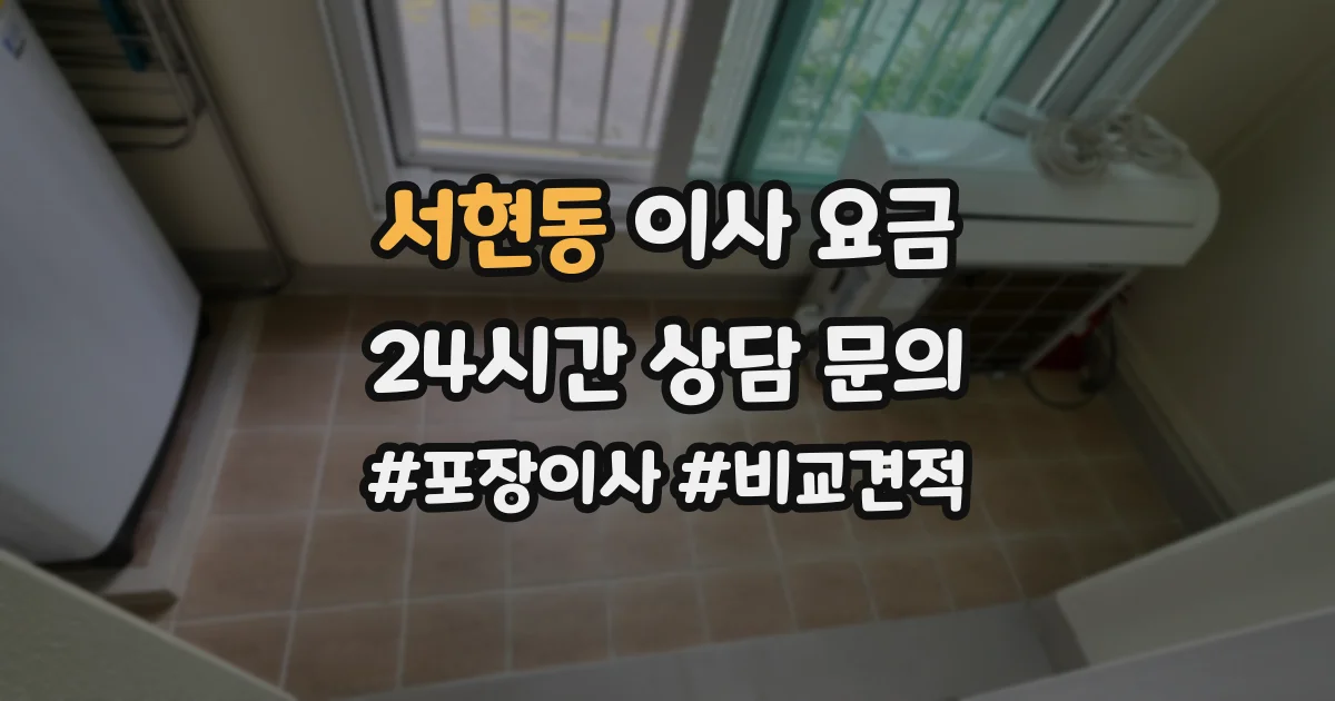 서현동 이사 요금