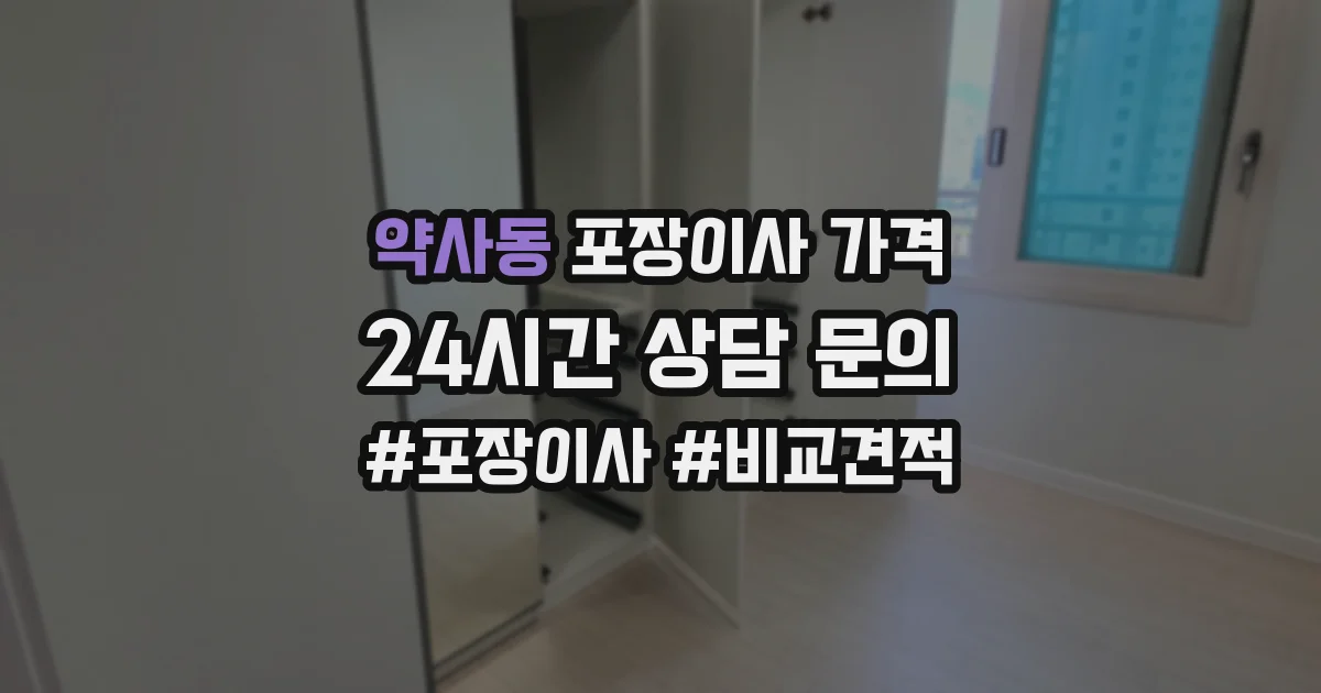 약사동 포장이사 가격