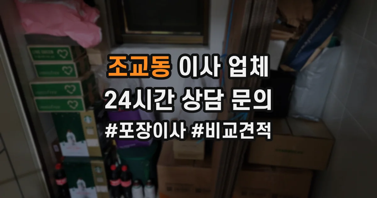 조교동 이사 업체