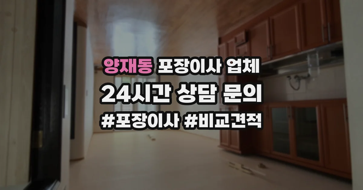 양재동 포장이사 업체