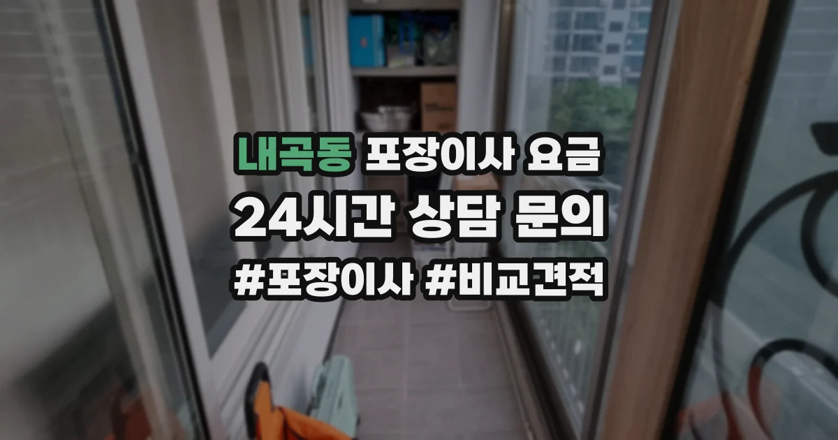 내곡동 포장이사 요금