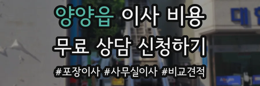 양양읍 이사 비용