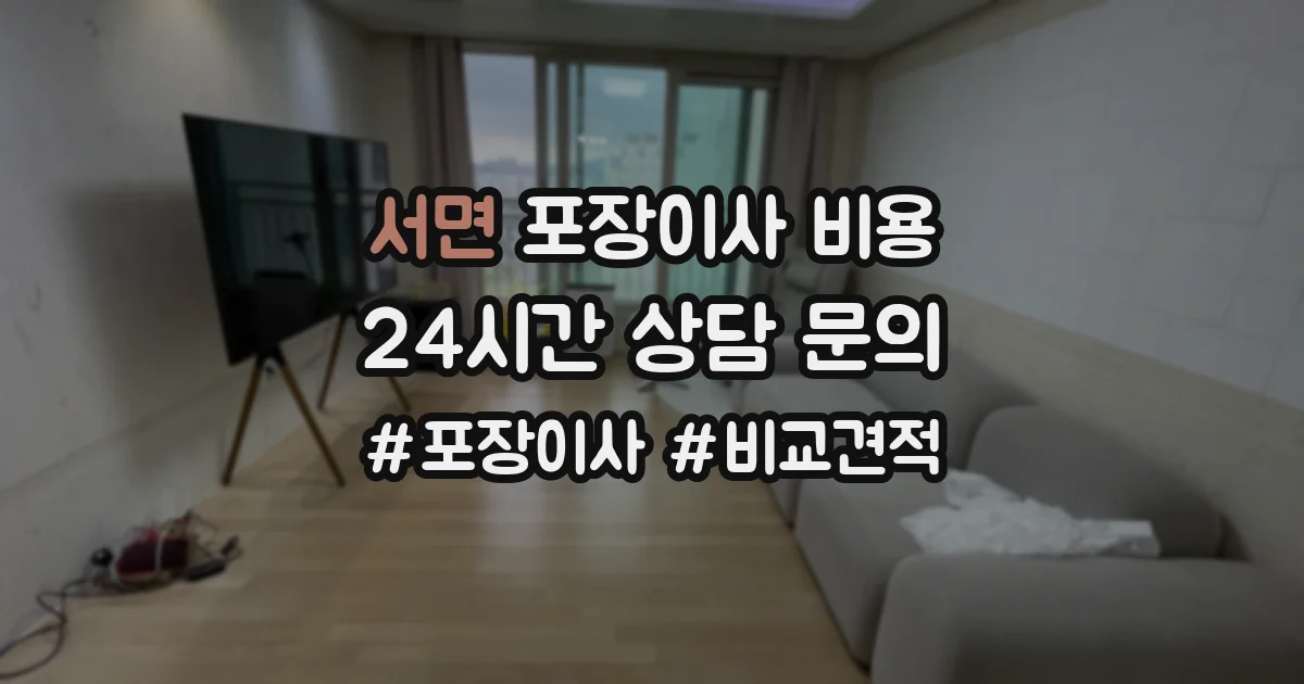 서면 포장이사 비용