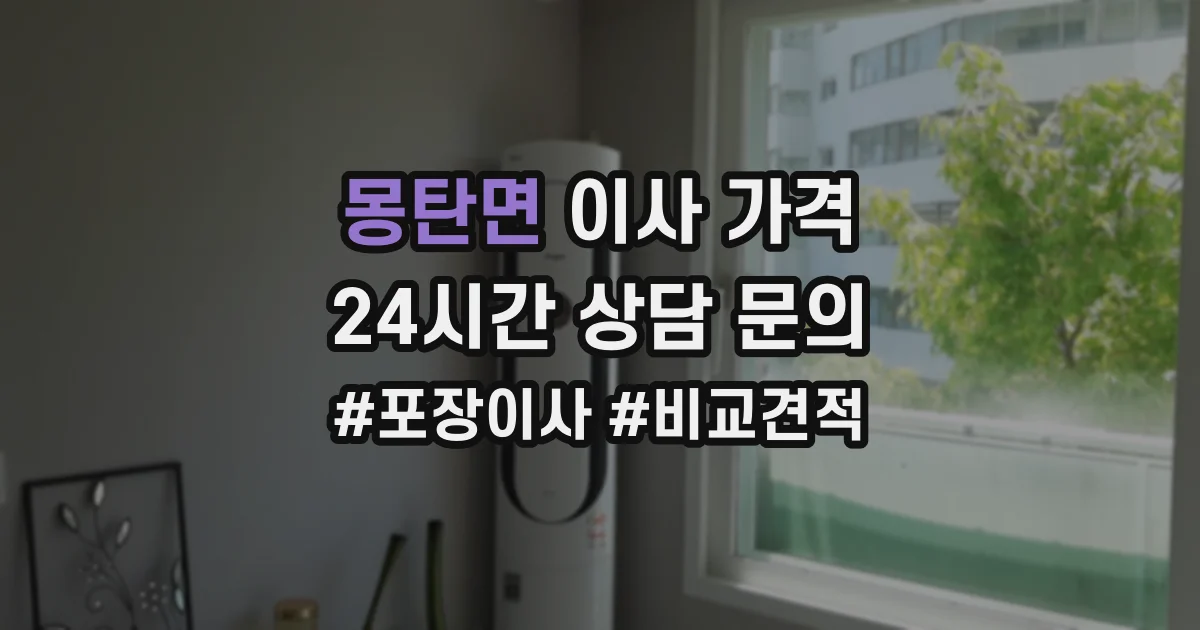 몽탄면 이사 가격