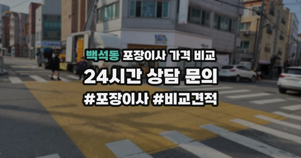 백석동 포장이사 가격 비교
