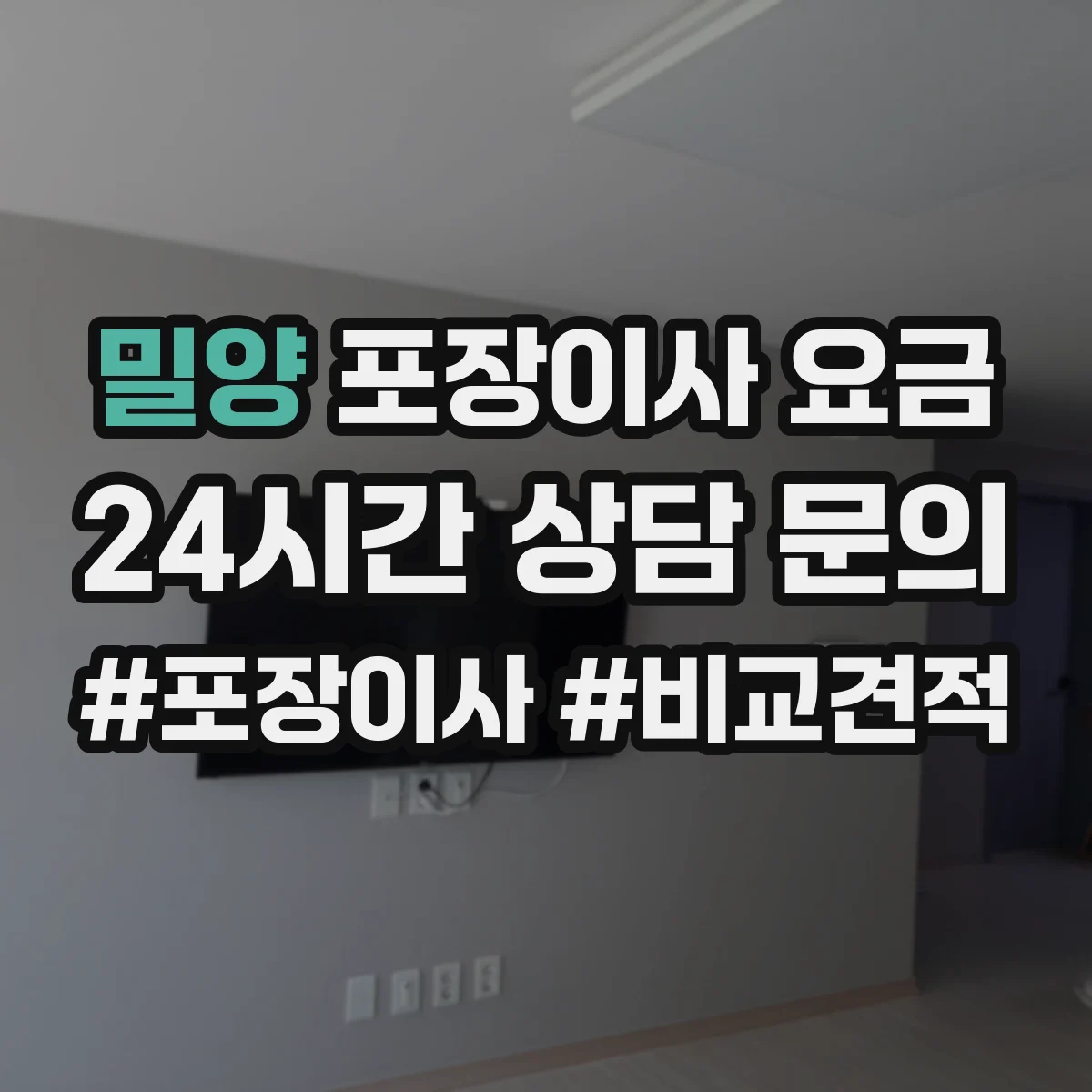 밀양 포장이사 요금