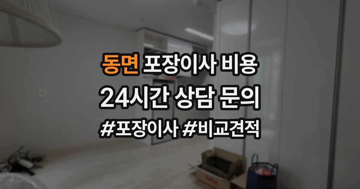 동면 포장이사 비용