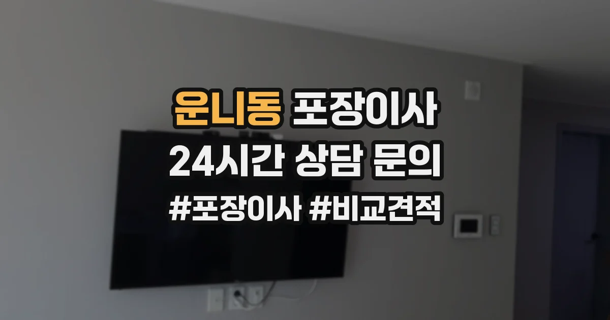 운니동 포장이사