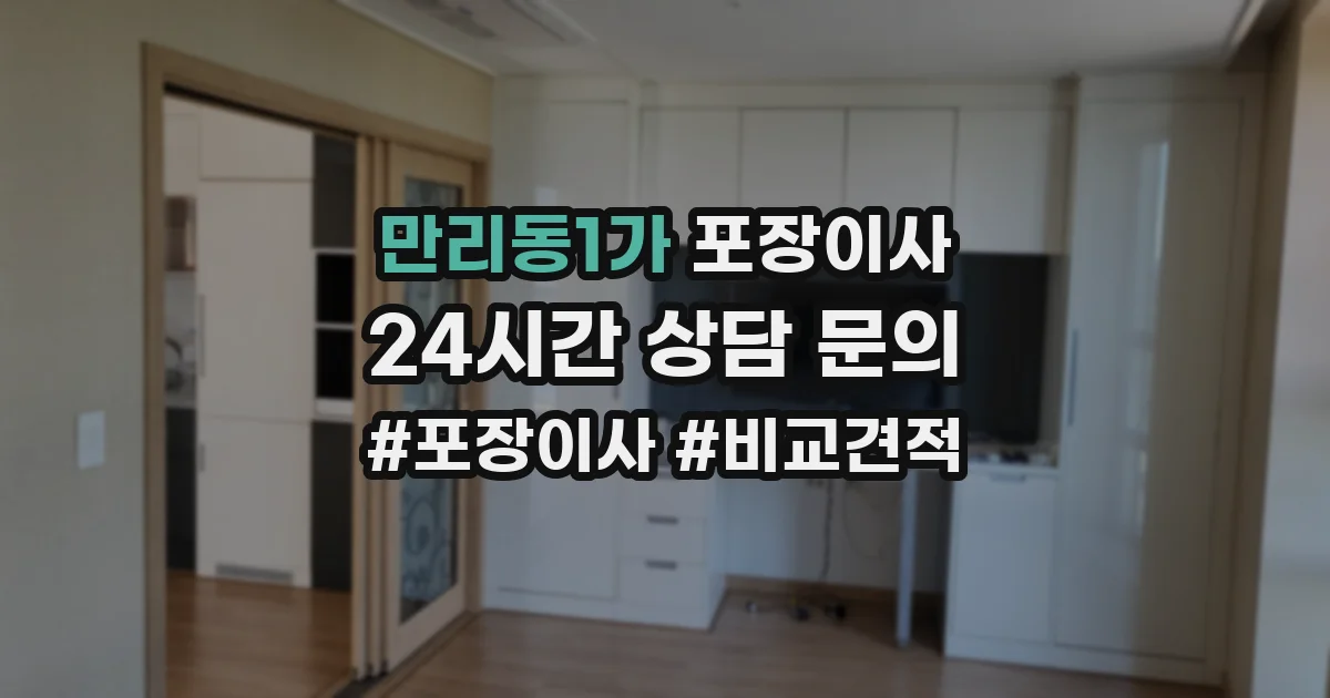 만리동1가 포장이사