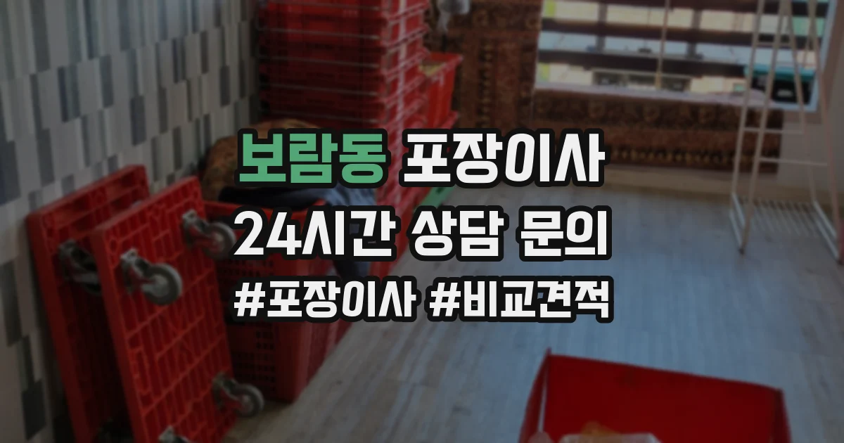 보람동 포장이사