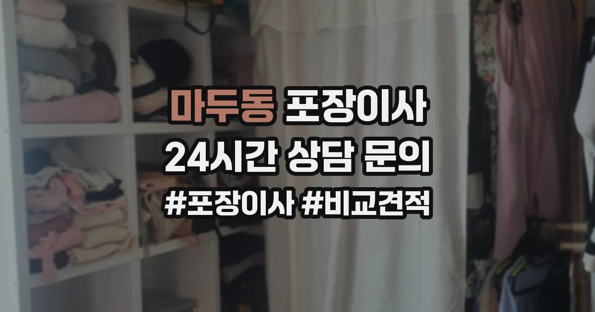 마두동 포장이사