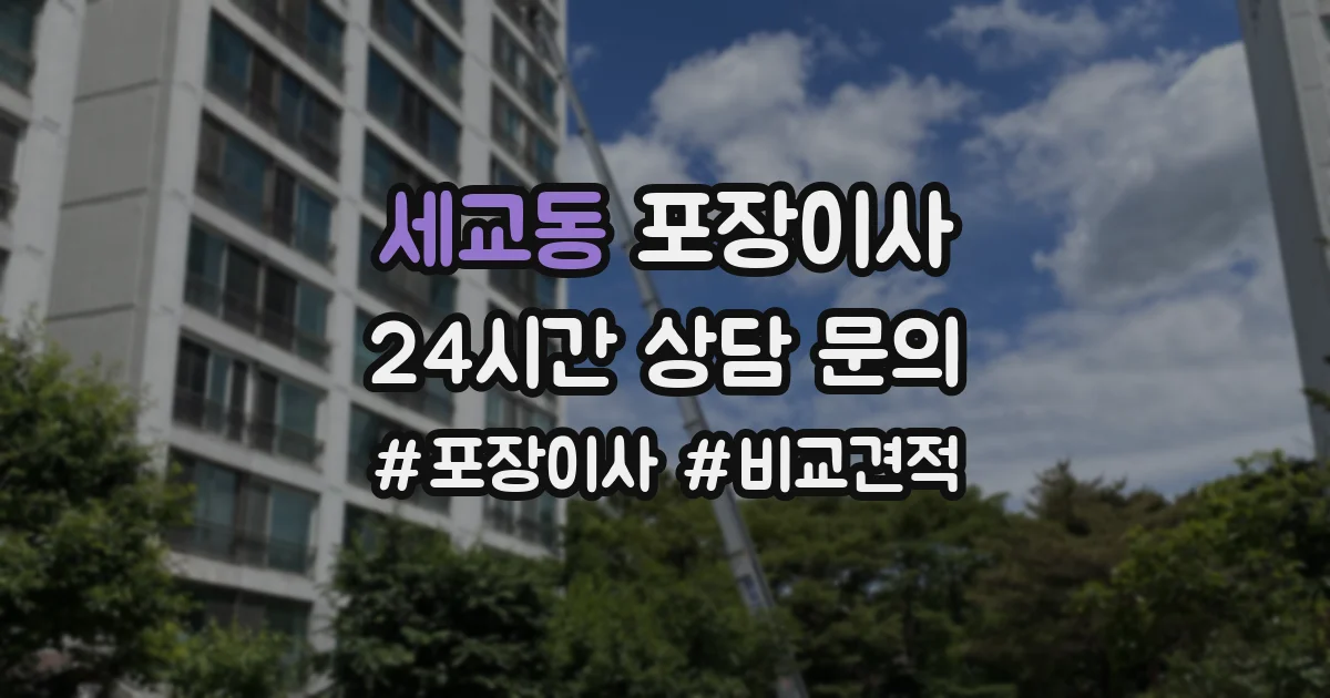 세교동 포장이사