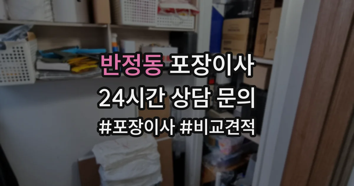 반정동 포장이사
