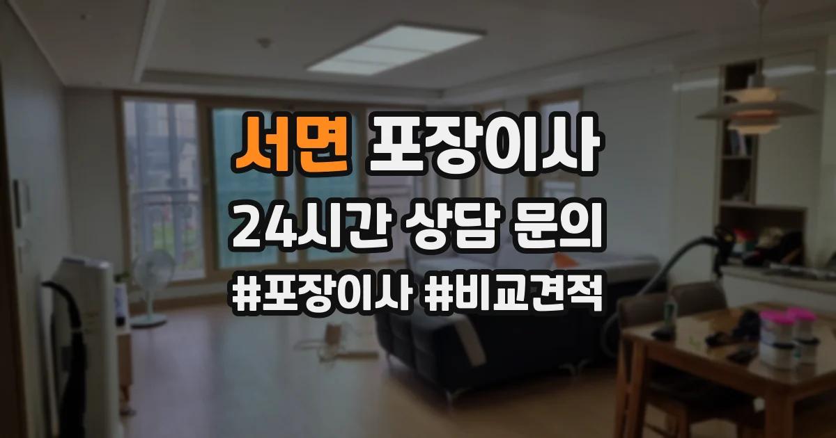 서면 포장이사
