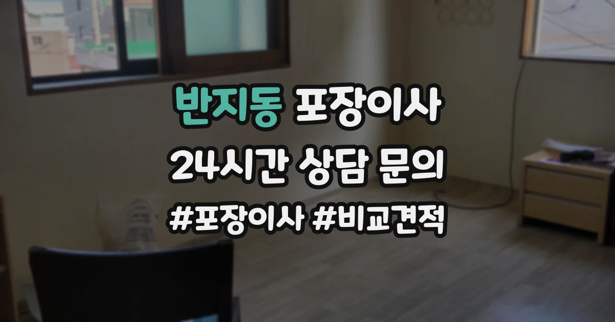 반지동 포장이사