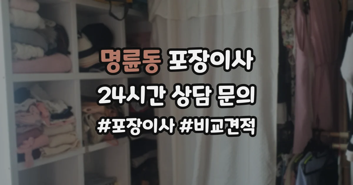 명륜동 포장이사