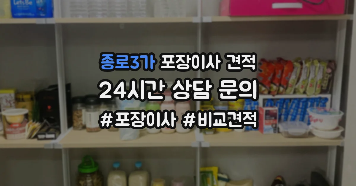 종로3가 포장이사 견적