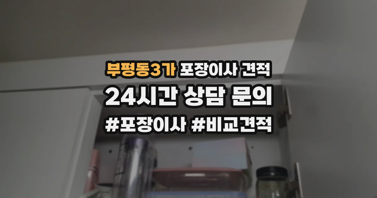부평동3가 포장이사 견적