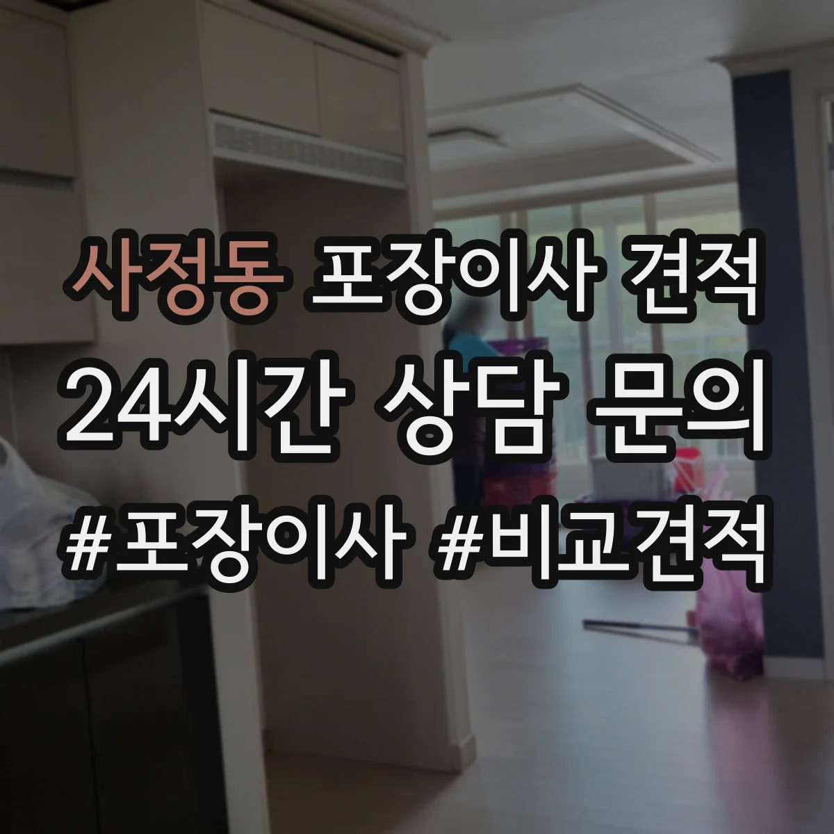 사정동 포장이사 견적