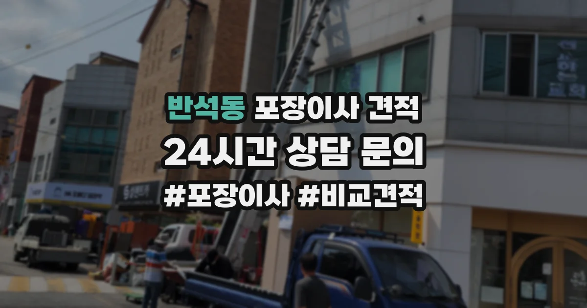 반석동 포장이사 견적