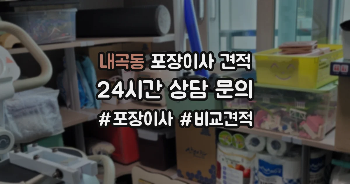 내곡동 포장이사 견적