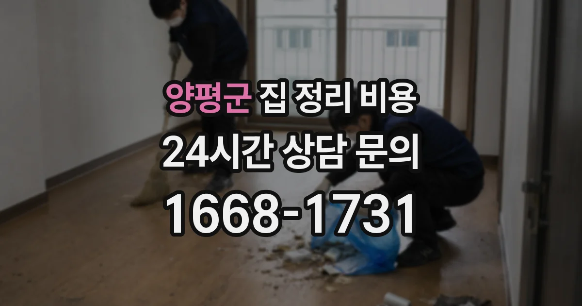 양평군 집 정리 비용