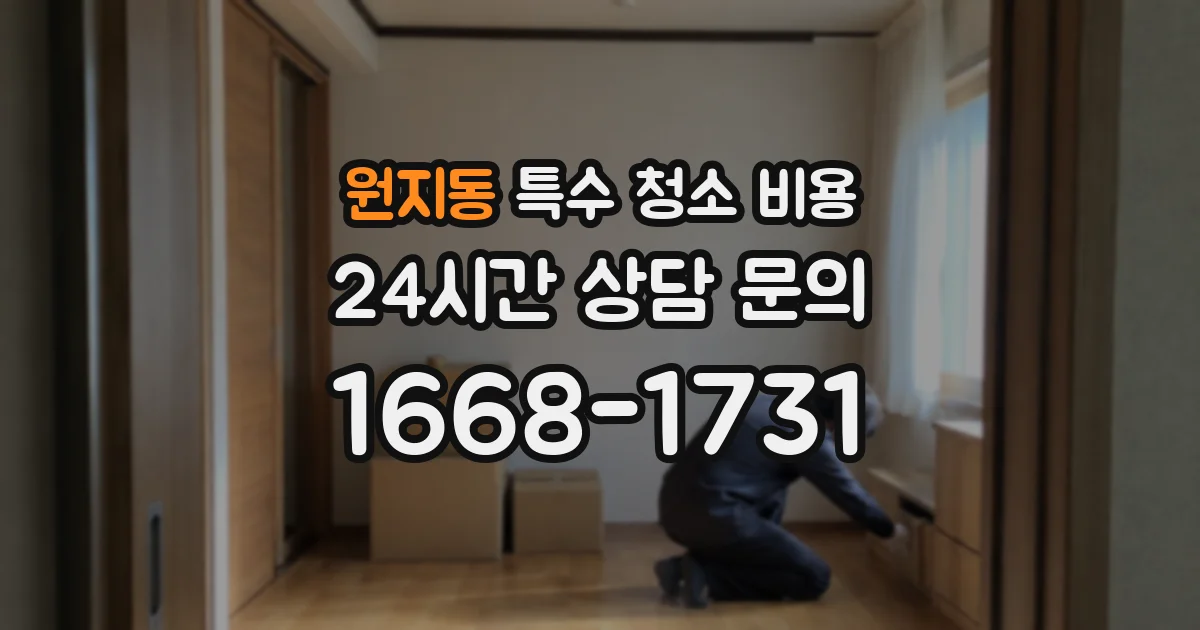 원지동 특수 청소 비용