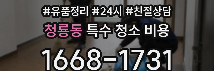 청룡동 특수 청소 비용