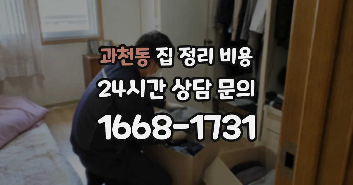 과천동 집 정리 비용