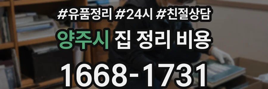 양주시 집 정리 비용