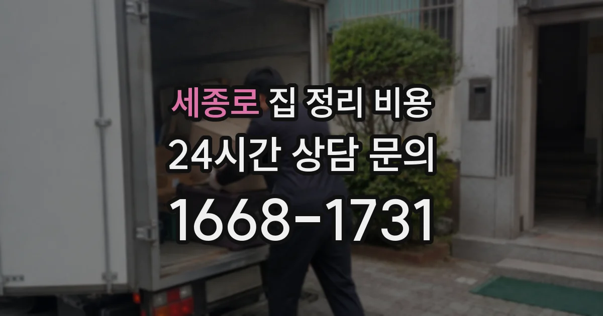 세종로 집 정리 비용