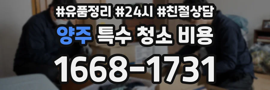 양주 특수 청소 비용