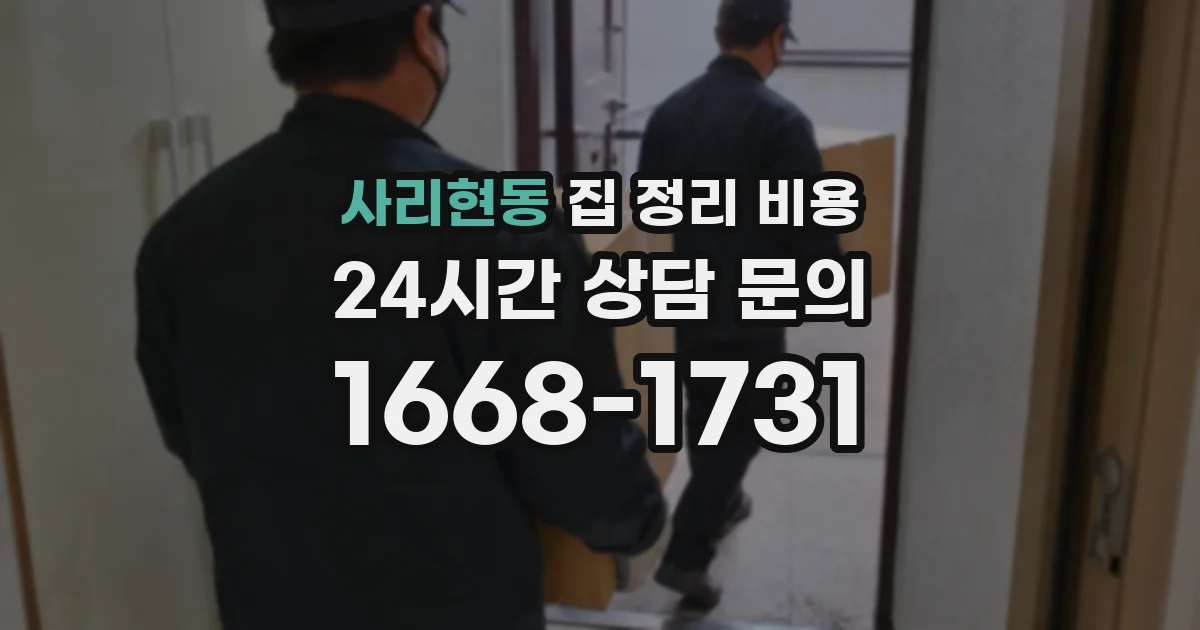 사리현동 집 정리 비용