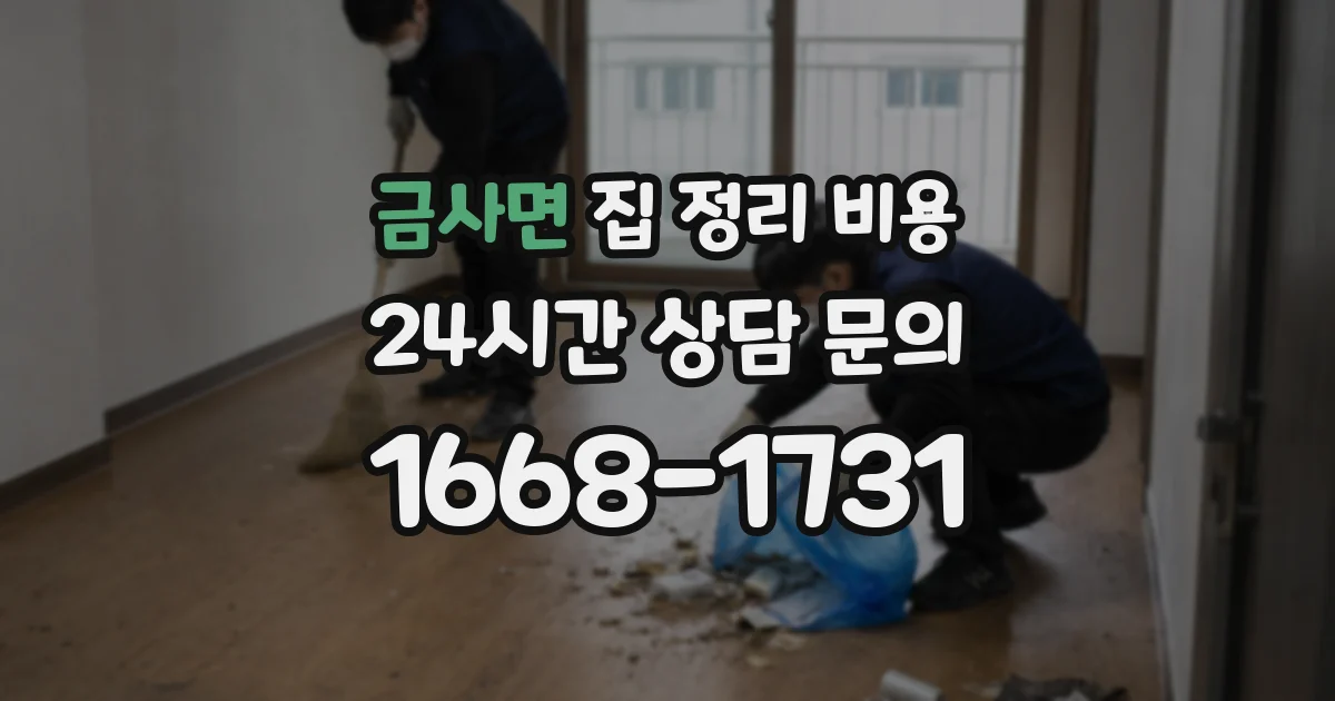 금사면 집 정리 비용