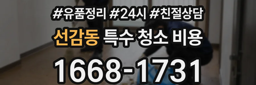 선감동 특수 청소 비용