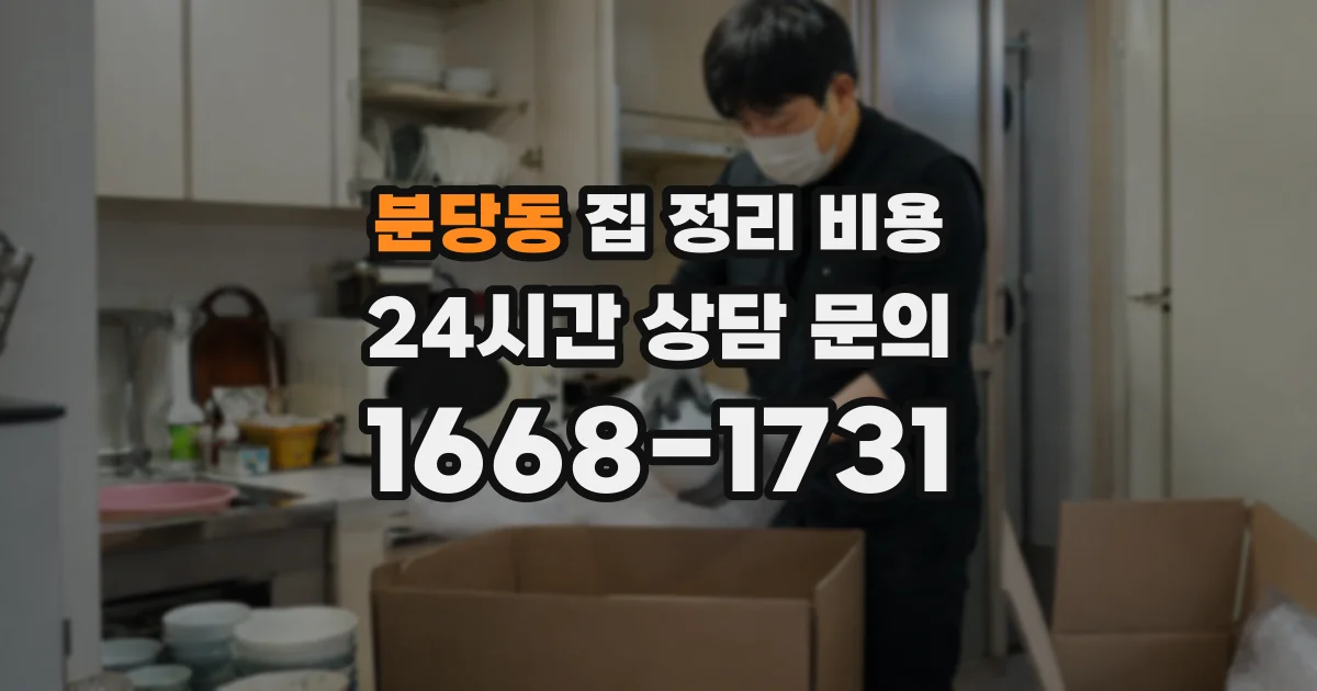 분당동 집 정리 비용