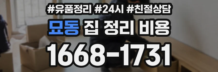 묘동 집 정리 비용
