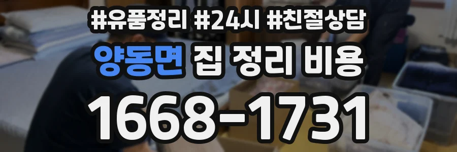 양동면 집 정리 비용