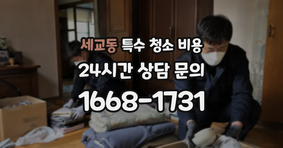 세교동 특수 청소 비용