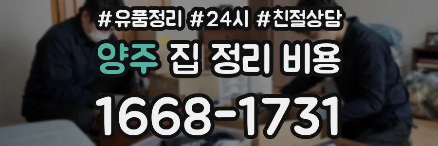 양주 집 정리 비용