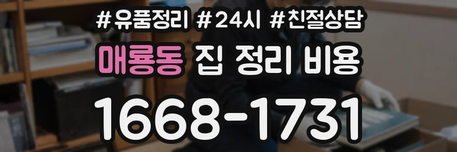 매룡동 집 정리 비용